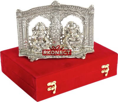 RKONECT Gold Plated Laxmi Ganesh Idol Murti Under Velvte Gift Box For Diwali GIft Decorative Showpiece  -  15 cm(Gold Plated, Metal, Gold)