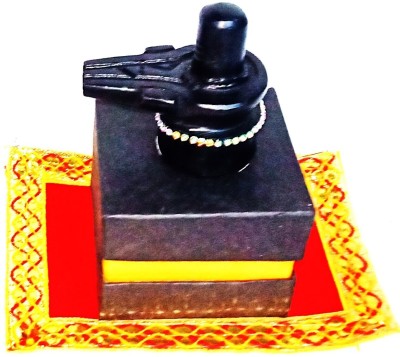 BERRYCRAVE SHIVLING DIAMOND STUDDED IN CARDBOARD BOX WITH VELVET ASAN Decorative Showpiece  -  6.8 cm(Stone, Resin, Black)