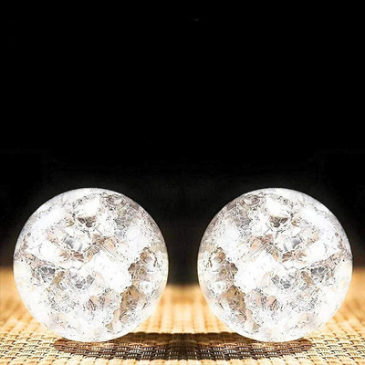Sentrox Water Fountain Glass Ball 2 Pcs Water Fountain Crystal Glass Ball Set of 2 Decorative Showpiece  -  5 cm(Glass, Clear)