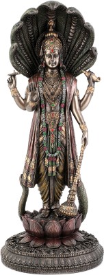 Antiques Nirmala God Of Supreme Lord Vishnu Narayana Standing on Louts Decorative Showpiece  -  30 cm(Polyresin, Copper)