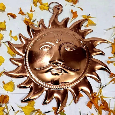 Astro Astro-D, Copper Sun Surya Dev Idol Vastu Remedy (Pack of 1) Decorative Showpiece  -  4 cm(Copper, Brown)