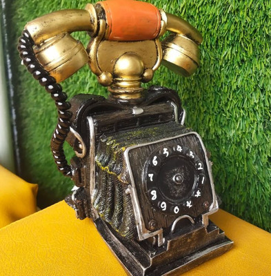 Zest4u New Antique Telephone Resin Table Top Showpiece Accent Decorative Showpiece  -  22 cm(Resin, Multicolor)