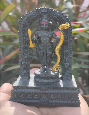 Shivmoorat Polyresin Ram Lalla 3D Idol Statue Showpiece Murti for Car Dashboard, Temple. Decorative Showpiece  -  12 cm(Polyresin, Black)