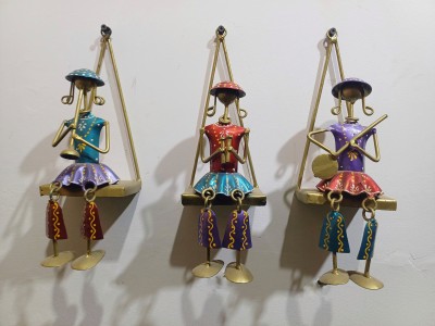 MAHIARTNCRAFTS 3 hanging dolls Decorative Showpiece  -  23 cm(Iron, Multicolor)