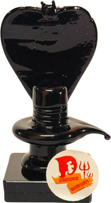 SBBCO SHREE SHIVAY NAMASTUBHYAM Crystal Sheshnaag Shivling Idol and Figure Decorative Showpiece  -  10 cm(Marble, Black)