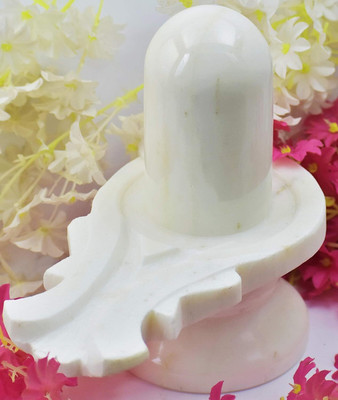 ceylonmines Shivling Crystal shiva Lingam Religious Sphetik Shivling For Positive Temple Decorative Showpiece  -  5.08 cm(Crystal, White)