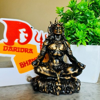 DARIDRA BHANJAN Mahadev Murti, Idol, Lord Adiyogi Shankara, adiyogi statue for car Decorative Showpiece  -  10 cm(Resin, Black)