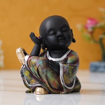 Royalbox Laughing Buddha Showpiece For Home Decoration Decorative Showpiece  -  12 cm(Polyresin, Multicolor)
