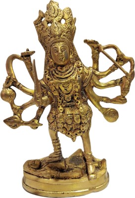 Murtipack Kali Mata brass murti large size, Antique finish Weight 1.10 kg Decorative Showpiece  -  19 cm(Brass, Gold)