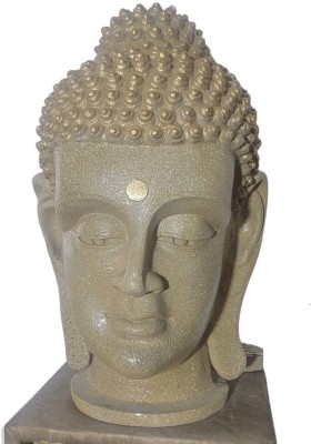 ANAYA DECORE Smiling Meditating Buddha Shakyamuni Head Statue Decorative Showpiece  -  28 cm(Fiber, Grey)