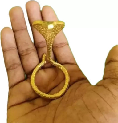 sanskaari Narmadeshwar Shivling brass naag for home puja original Decorative Showpiece  -  7 cm(Brass, Gold)