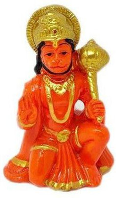 RK Basics Hanuman Ji Ki Murti Lord Balaji Bajrangbali Sankat Mochan Bhagwan Idol Decorative Showpiece  -  7 cm(Polyresin, Orange)