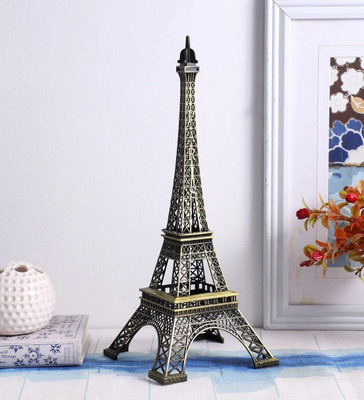 Synlark Paris Eiffel Tower Metallic Souvenir miniature statue 18 cm Decorative Showpiece  -  18 cm(Metal, Gold)