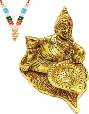 NOKTUS Metal Kuber Deepam Oil lamp for or Bringing Good Luck, Wealth and Prosperity Aluminium Table Diya(Height: 3.5 inch)