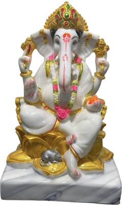 Rama Collections Lord Ganesh/Ganesha | God Of Success Ganpati Gajanan Hindu God Idol Decorative Showpiece  -  24.13 cm(Marble, White)