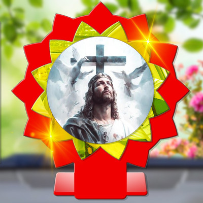 GiftsRange Jesus Christ Messiah Savior Son of God Car Dashboard Idol Decorative Showpiece  -  11 cm(Plastic, Multicolor)