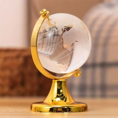 Vedeek Collections Feng Shui Crystal Globe for Office Students Study Table Small Size Decorative Showpiece  -  6 cm(Glass, Clear)