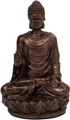 Purpledip Resin Idol Blessing Buddha: Collectible Bronze Finish Statue, 3 Inches Decorative Showpiece  -  8 cm(Polyresin, Brown)