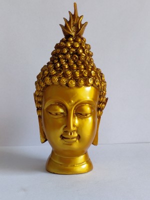 Heart Beat Heart Beat Golden Buddha Head Decorative Showpiece  -  13 cm(Polyresin, Gold)