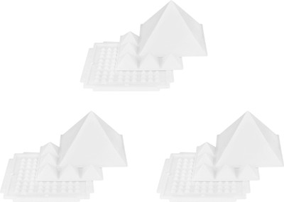 vastu vardan 3 Layer Pyramid / Plastic Multi-Layer Pyramid / Vastu Remedy ( Pack of 03) Decorative Showpiece  -  10 cm(Plastic, White)