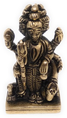 Astrosale Ashtdhatu God Idol of Shree Dattatraya Ji for Puja Mandir Antique Look Decorative Showpiece  -  7 cm(Brass, Gold)