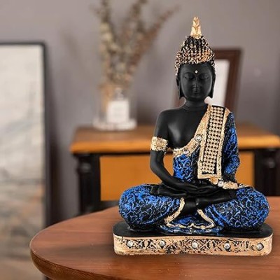 36 gun serve sampaan 36 Gun Serve Sampaan Sitting Buddha Idol Statue for Home Decorations Items Decorative Showpiece  -  25 cm(Resin, Blue)