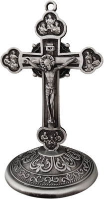 M Men Style Christian Jesus Cross Car Office Study Table Twelve Apostles Decorative Showpiece  -  9 cm(Metal, Grey)