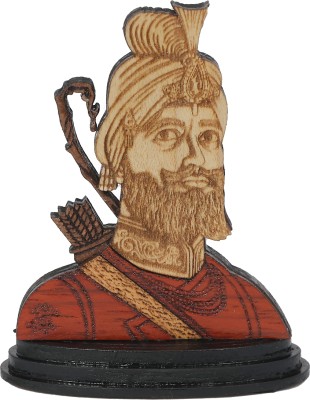 Bismaadh Guru Gobind Singh ji Wooden Photo Frame Specially Use for Car-Dashboard Decorative Showpiece  -  8.5 cm(Wood, Brown)