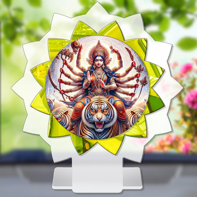 SANBIA Durga Chandi Ambika Katyayani Car Dashboard Idol Premium Decorative Showpiece  -  11 cm(Plastic, Multicolor)