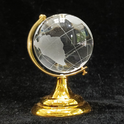 Shubhanjali Glass World Map Crystal Globe for Home Decor Items Study Table Office Gifts 35MM Decorative Showpiece  -  7 cm(Crystal, Glass, White)