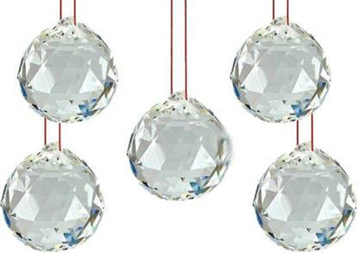 ASTRUMS Feng Shui / Vastu 5 Crystal Ball Combo Set Decorative Showpiece - 5 cm (Glass, Clear) Decorative Showpiece  -  5 cm(Crystal, Clear)