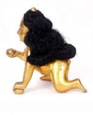 Firmus Laddu Gopal Kanha ji Hair Shining Original Look (Size-2)Pack of 1 Decorative Showpiece  -  10 cm(Fiber, Black)
