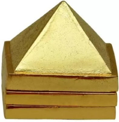 Shaktiyantra Three Layer / 3 Stage / Multi Layer Vastu Pyramid for Vastu Rectification Decorative Showpiece  -  4 cm(Brass, Gold)