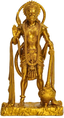 Muskan Divine Lord Hanuman Murti | King of Sarangpur Hanuman Kashtbhanjan Dev Idol | Decorative Showpiece  -  12 cm(Polyresin, Gold)
