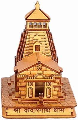 A & S VENTURES Kedarnath Temple in Wood 3D Model Miniature Hand Crafted Decorative Showpiece  -  9 cm(Wood, Brown)