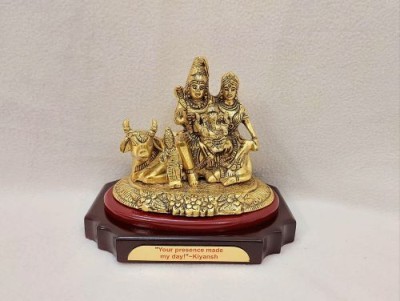 Moortiyon SHIV PARVATI Decorative Showpiece  -  6 cm(Metal, Copper)