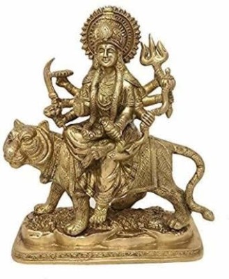 Idolsplace Brass Goddess Durga 300GMS Decorative Showpiece  -  7 cm(Brass, Gold)