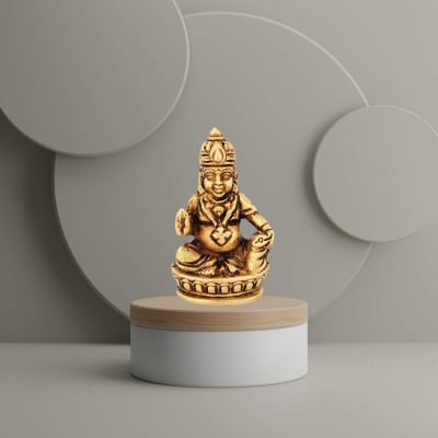 Shreeyash Brass Kuber Maharaj Murti Idol Statue, Handcrafted Dhan Kuber Murti for Home Decorative Showpiece  -  5.5 cm(Brass, Gold)