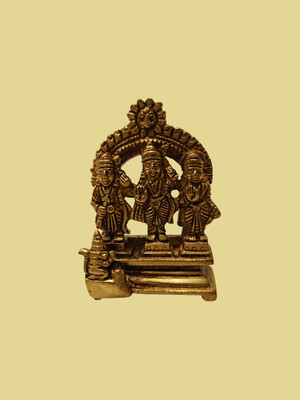 Brass idol Brass Ram Darbar Statue, 3 Inches Height, 230 Grams Decorative Showpiece  -  7.5 cm(Brass, Gold)