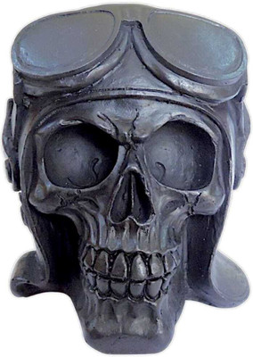 SBT SBT SKULL STATUE DECORATIVE SHOWPIECE FOR HOME, OFFICE, BAR, RESTAURANTS. Decorative Showpiece  -  12 cm(Resin, Black)