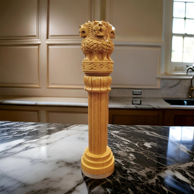 New Kashi Enterprises Ashok stambh Pillar Decorative Showpiece  -  20.5 cm(Wood, Brown)