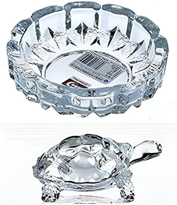 Vastu Crystal Tortoiseee Crystal Glass Turtle Plated Feng Shui Tortoise Plate Vastu Yantra Feng Sui Decorative Showpiece  -  4 cm(Crystal, Clear)