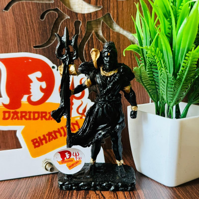 sanskaari Lord Shiva Statue/Shiv murti for Home puja Figurines for Home/Shiv ji idol Decorative Showpiece  -  12 cm(Resin, Black)