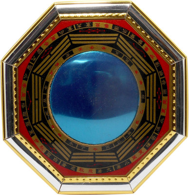 Feng Shui Art Vastu / Pakwa Mirror For Protection And Remove Out side Negetive Energy Decorative Showpiece  -  15 cm(Wood, Blue)
