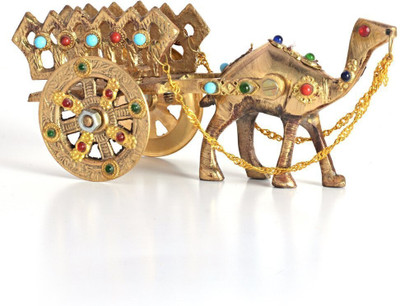 Vivan Creation Camel carts Decorative Showpiece  -  7.62 cm(Brass, Brown)