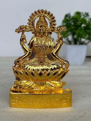 salvusappsolutions Metal Handmade Maa Laxmi Idol/Statue for Pooja, Home-Office Decor & Dashboard Decorative Showpiece  -  10 cm(Metal, Gold)