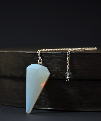EXCEL Pendulum Dowsing Healing Crystal Chakra Reiki Divination Gemstone Quartz Chain Point Tool Balancing Stone Hand Carved-Opalite Six Faceted Decorative Showpiece  -  4.5 cm(Crystal, White)
