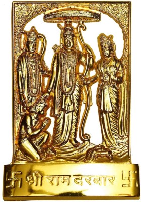 Banaras Box Brass HandMade Lord Ram Darbar | Religious Indian Art Statue/Idol 4.5inch Decorative Showpiece  -  12 cm(Brass, Gold)