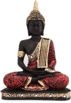 36 gun serve sampaan Sitting Samadhi Gottam Buddha Idol Statue Figurine Showpiece for Home Decorative Showpiece  -  23 cm(Polyresin, Red, Gold)