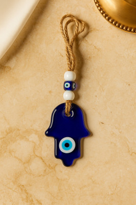 R M ENTERXX Premium Hanging Charm for Home & Car | Glass Charm for Positivity & Good Luck | Decorative Showpiece  -  22 cm(Resin, Blue)